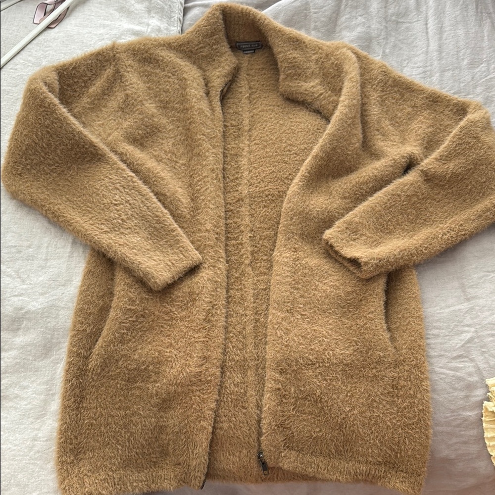 J.Crew Point Sur Fuzzy Tan Cardigan Jacket